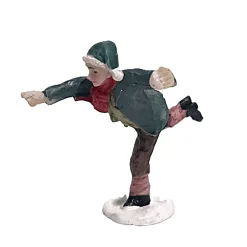 Kerstdorp<Kerstdorp schaatser groen