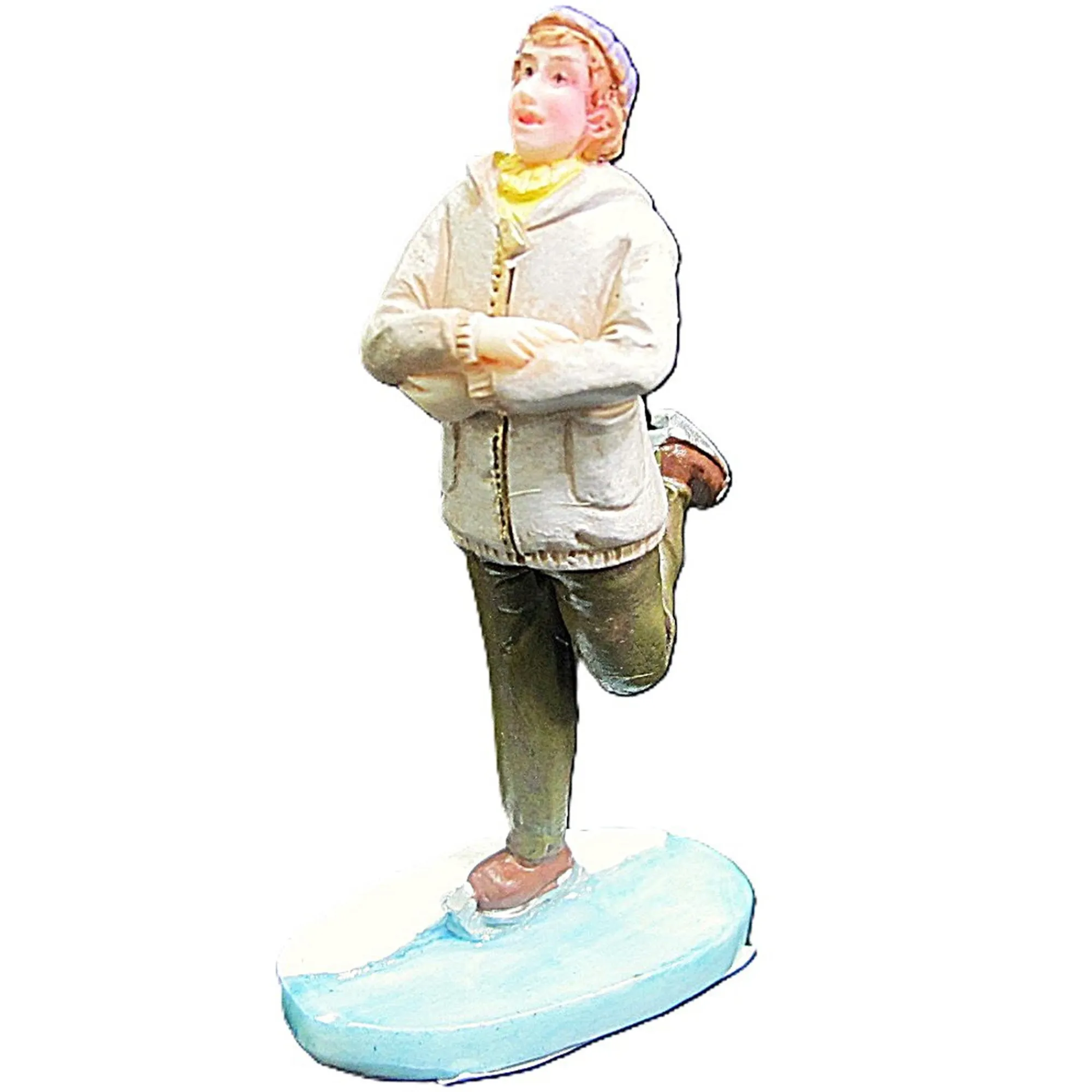Kerstdorp<Kerstdorp schaatster beige
