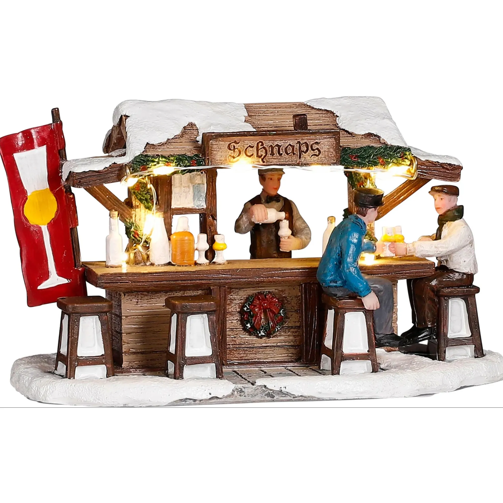 Luville Kerstdorp<Kerstdorp Schnaps kraam 16x7x9cm