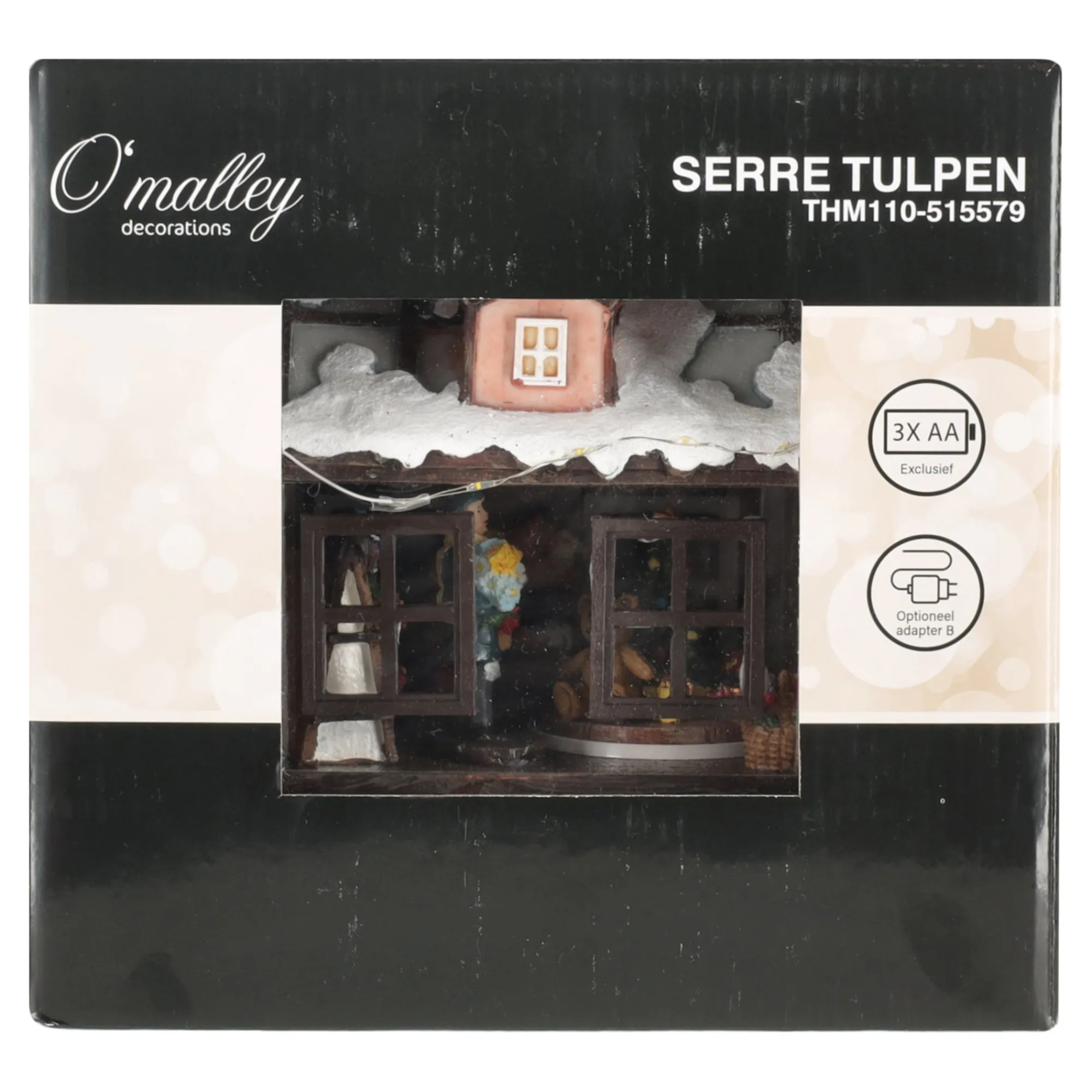 O'malley Kerstdorp<Kerstdorp serre tulpen 19x15x18cm