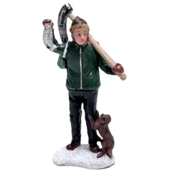 Kerstdorp<Kerstdorp visser met hond