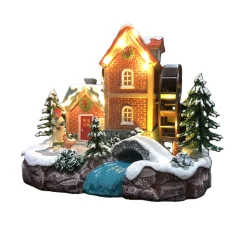 Kerstdorp<Kerstdorp watermolen 20x15x17cm