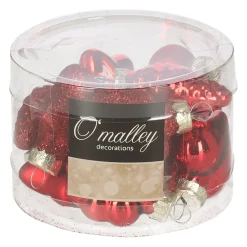 O'malley Kerstballen|Kerstdecoratie<Kersthanger mix 12st. rood