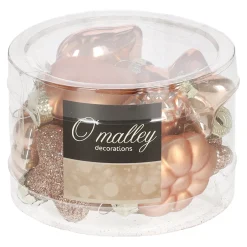 O'malley Kerstdecoratie|Kerstballen<Kersthanger mix 12st. roze goud