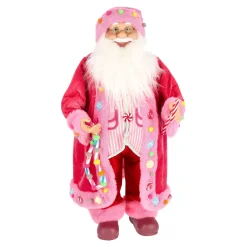 O'malley Kerstdecoratie<Kerstman 60 cm candy pink