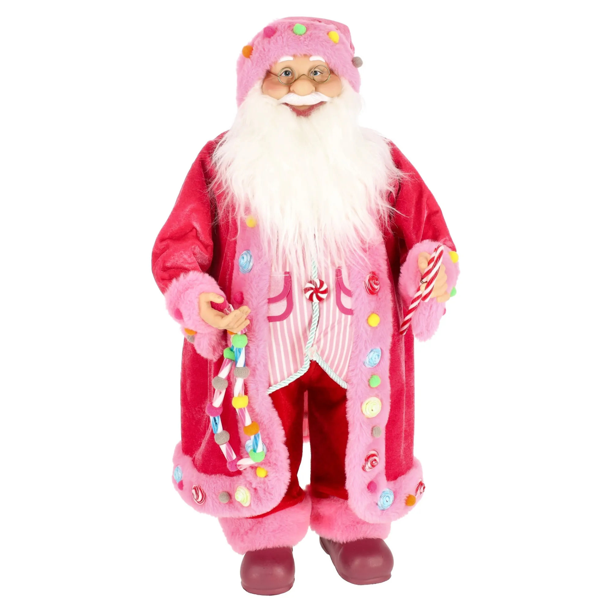O'malley Kerstdecoratie<Kerstman 60 cm candy pink