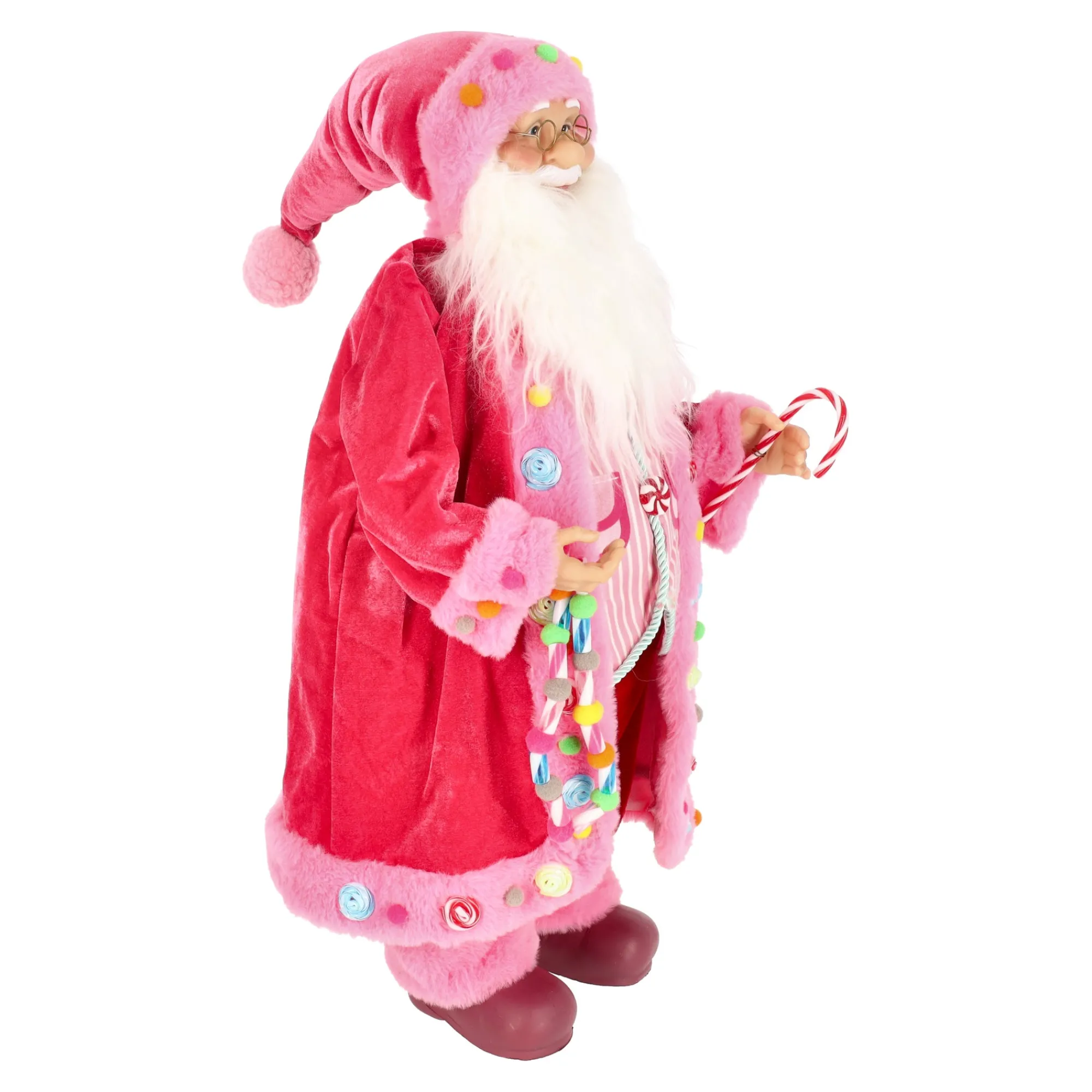 O'malley Kerstdecoratie<Kerstman 60 cm candy pink