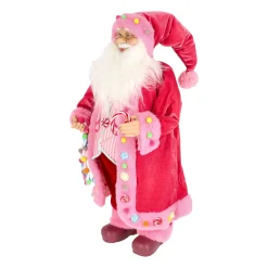 O'malley Kerstdecoratie<Kerstman 60 cm candy pink