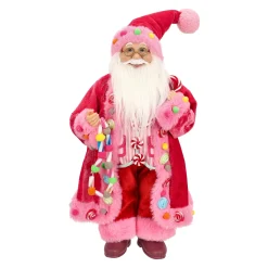 O'malley Kerstdecoratie<Kerstman 45 cm candy pink