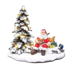 Kerstdorp<Kerstman met kerstboom