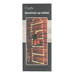 O'malley Kerstdecoratie|Kerstverlichting<Kerstman op ladder 116 LED warm wit