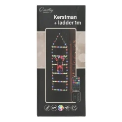 O'malley Kerstdecoratie|Kerstverlichting<Kerstman op ladder 116 RGB-LED