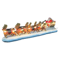 Kerstdorp<Kerstman slee en rendieren LED