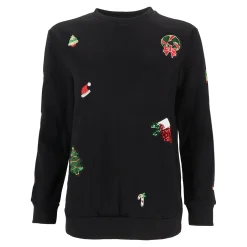 Kerstkleding<Kersttrui Bisou zwart S