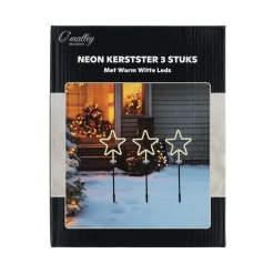 O'malley Kerstdecoratie<Kerstverlichting ster neon 3st. LED-ww