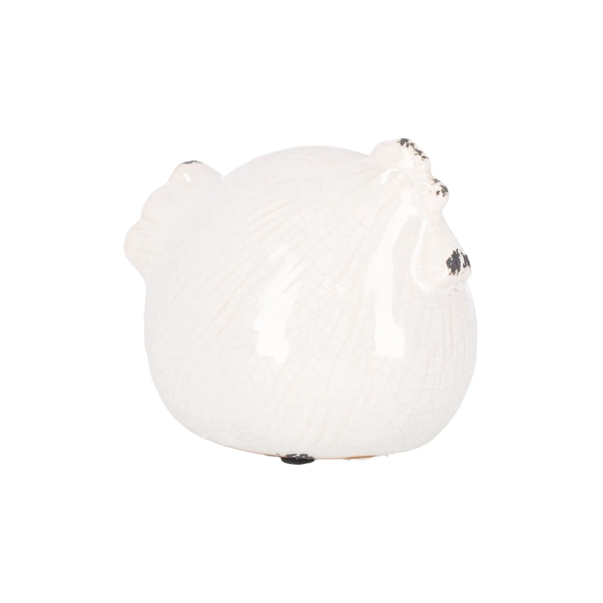 Pasen|Woondecoratie<Kip keramiek 11 cm antiek wit