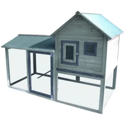 Flamingo Kip<Kippenhok met ren Calimero Cottage 197 x 93 x 143 cm