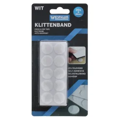 Westham Handgereedschap<Klittenband plak rondjes 20st wit
