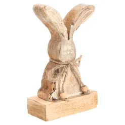 O'malley Pasen<Konijn bloemen hout 17cm