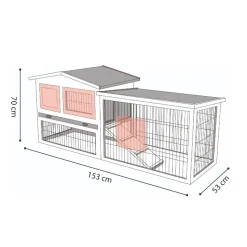 Flamingo Kooien En Hokken Knaagdier<Konijnenhok met ren rainbow cottage 153cm