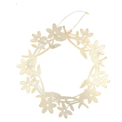 Woondecoratie<Krans metaal 30 cm gold wash