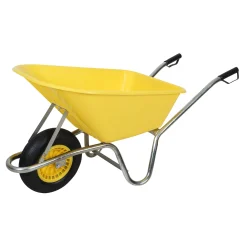 Bel Garden Bouw|Handgereedschap<Kruiwagen met gele kunststof bak 100L