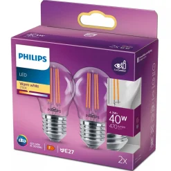 Philips Binnenverlichting<Lamp LED bol deco 40w E27 2st.