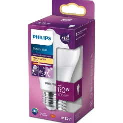 Philips Binnenverlichting<Lamp LED bol mat beweging 60W E27