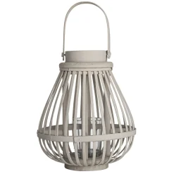 Gusta Woondecoratie<Lantaarn bamboe 22 cm Taupe