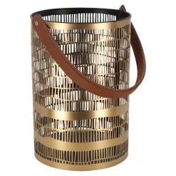 Woondecoratie<Lantaarn Lanvellec goud zwart 15 x 20 cm