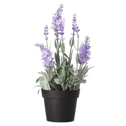 Decoris Kunstplanten En Kunstbloemen<Lavendel in pot 25 cm 3 assorti