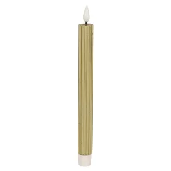 O'malley Kaarsen<LED dinerkaars ribbel 25 cm goud