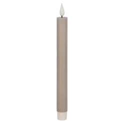 O'malley Kaarsen<LED-kaars diner rib 25 cm taupe