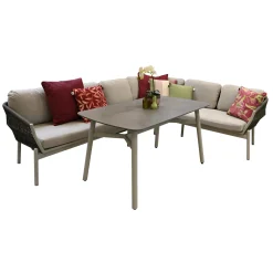 Bois le Duc Loungesets<Loungeset Lariana milky grey met kussens