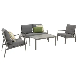 Bois le Duc Loungesets<Loungeset Olda antraciet met kussens
