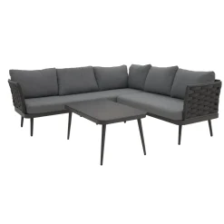 Bois le Duc Loungesets<Loungeset Sulden antraciet met kussens