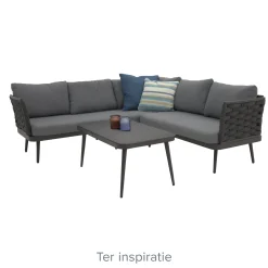 Bois le Duc Loungesets<Loungeset Sulden antraciet met kussens