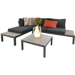 Bois le Duc Loungesets<Loungeset Vincenzo antraciet met kussens