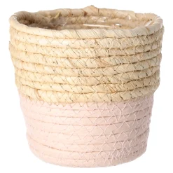 Woondecoratie<Mand Rachel rond roze 16 x 16 cm