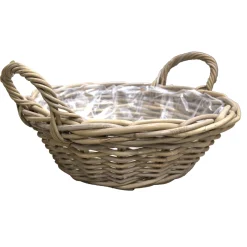 Mega Collections Tuindecoratie<Mand riet Lea low natural 40 cm
