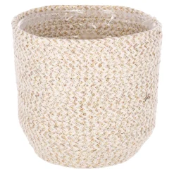 Woondecoratie<Mand wit 18 x 18 cm