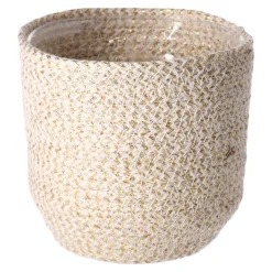 Woondecoratie<Mand wit 14 x 14 cm