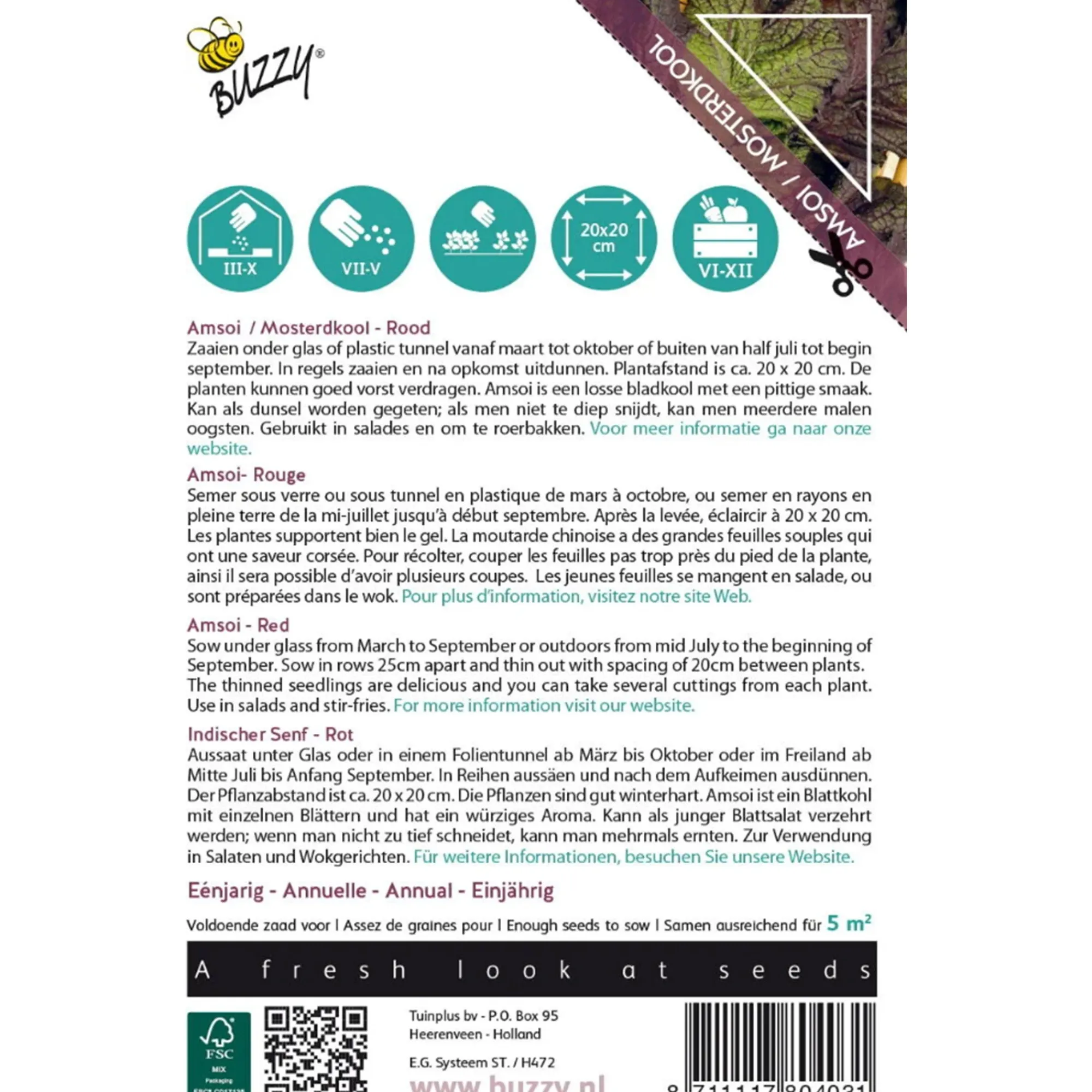 Buzzy Moestuin<Mosterdkool rood