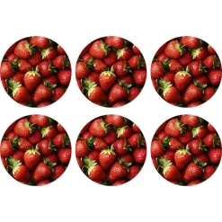 Natural Collections Koken & Tafelen<Onderzetter rond fruit 10 cm 6 assorti