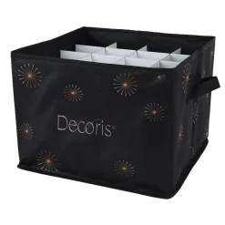 Decoris Kerstballen<Opbergdoos kerstbal polyester