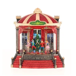 O'malley Kerstdorp|Kerstdecoratie<Operahuis glitter 24 cm rood