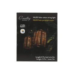 O'malley Buitenverlichting|Buitenverlichting<Partylight solar 10LED Warm Wit