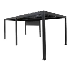 Bois le Duc Overkapping Tuin<Pergola Varzo Antraciet 3 x 6 m