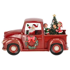 O'malley Kerstdecoratie<Pickup kerstman glitter 28 cm rood
