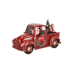 O'malley Kerstdecoratie<Pickup kerstman glitter 28 cm rood